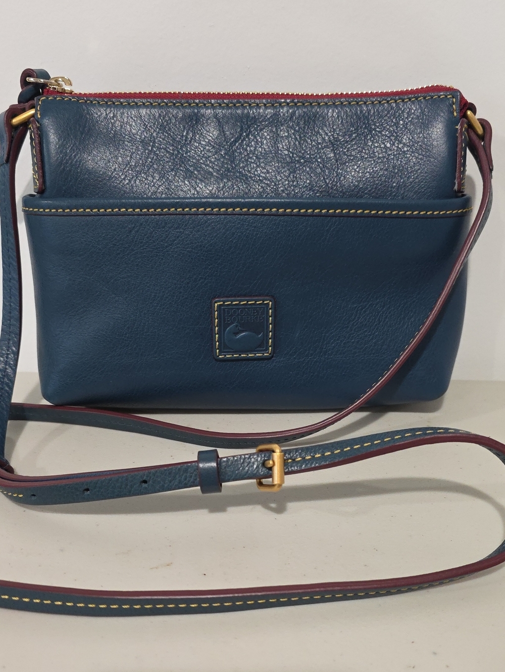 Dooney & Bourke Denim Florentine Leather Katie Crossbody Bag